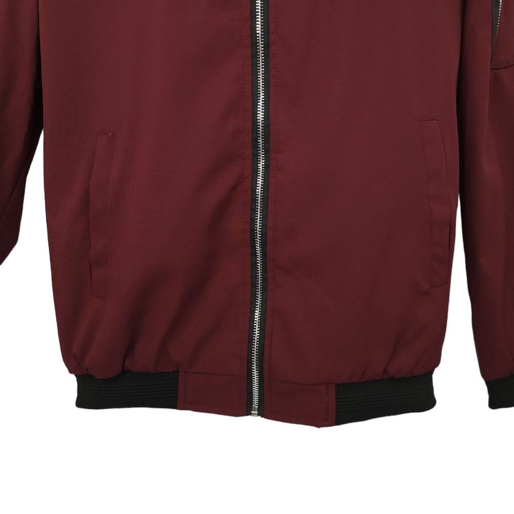 Sandbank Front Zip Lined Golf Windbreaker Mens Size M Maroon Black Lightweight - Picture 5 of 12